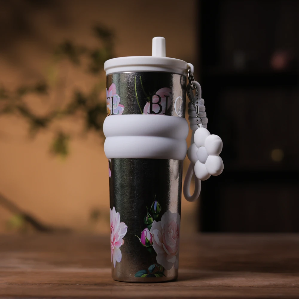 【十里】白色花之语冰霸杯720ml（Q8904）