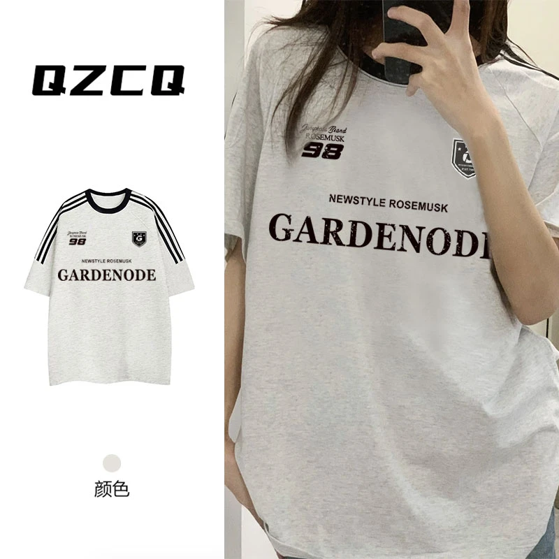 【纯棉】百搭宽松969男女同款港风三条杠短袖t恤韩版潮休闲上衣圆领