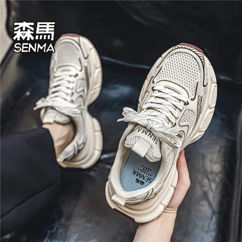 SENMA/森马男鞋2025秋季新款厚底网红ins老爹鞋休闲增高运动潮鞋