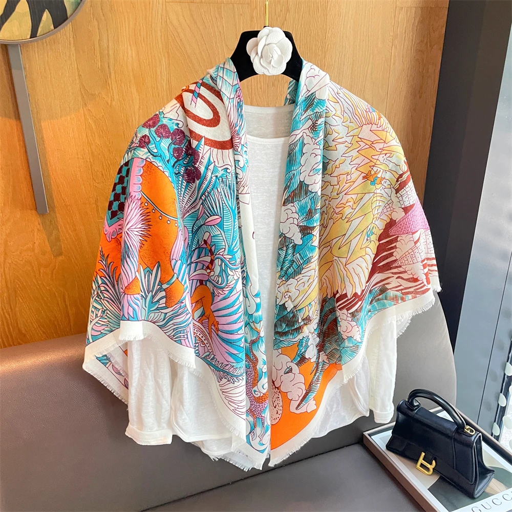 culv夏新款大方巾棉麻丝巾女韩版彩色围巾空调房防晒披肩两用纱巾