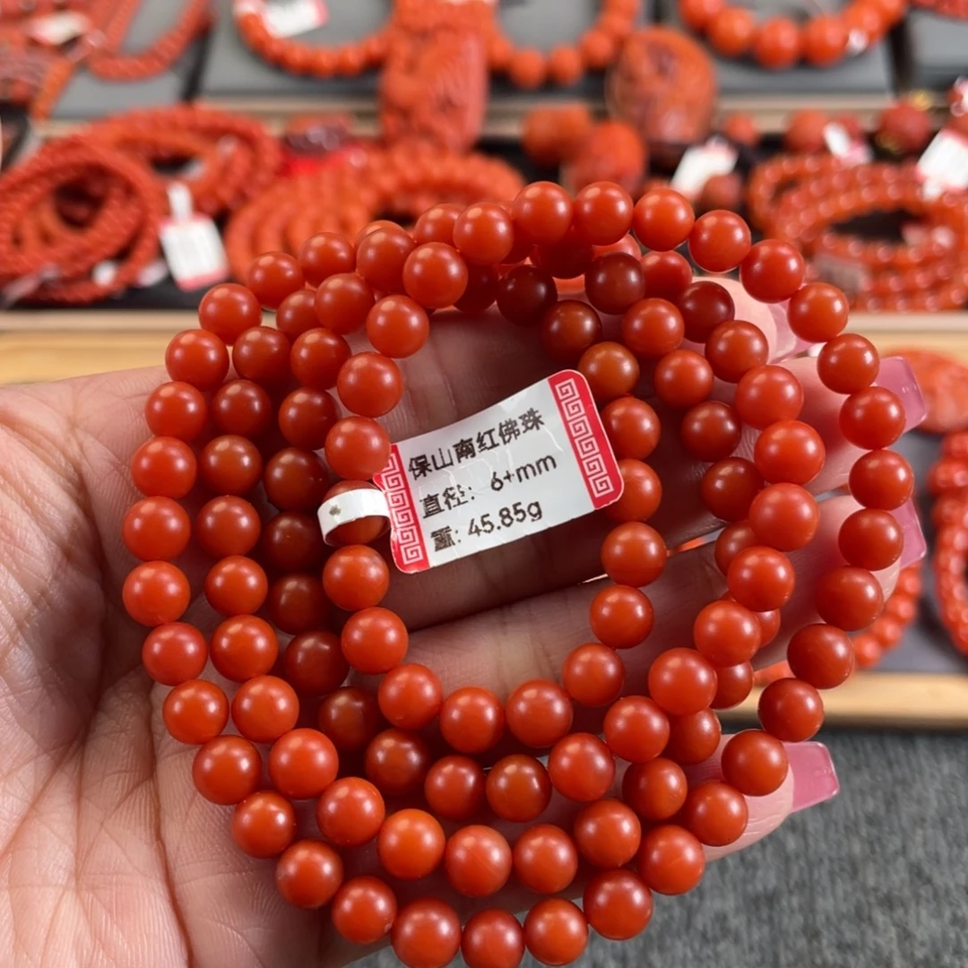 南红玛瑙未镶嵌手链保山南红多圈