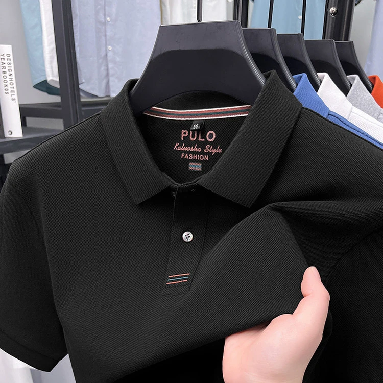 冰丝男士男装慵懒风polo休闲T恤宽松夏季透气半袖百搭上档次男装