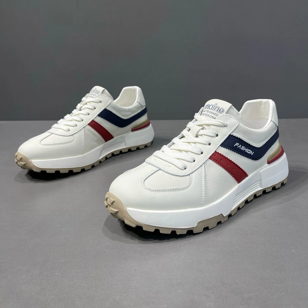 新款头层牛皮阿甘鞋舒适真皮休闲男鞋超轻厚底鞋透气时尚百搭