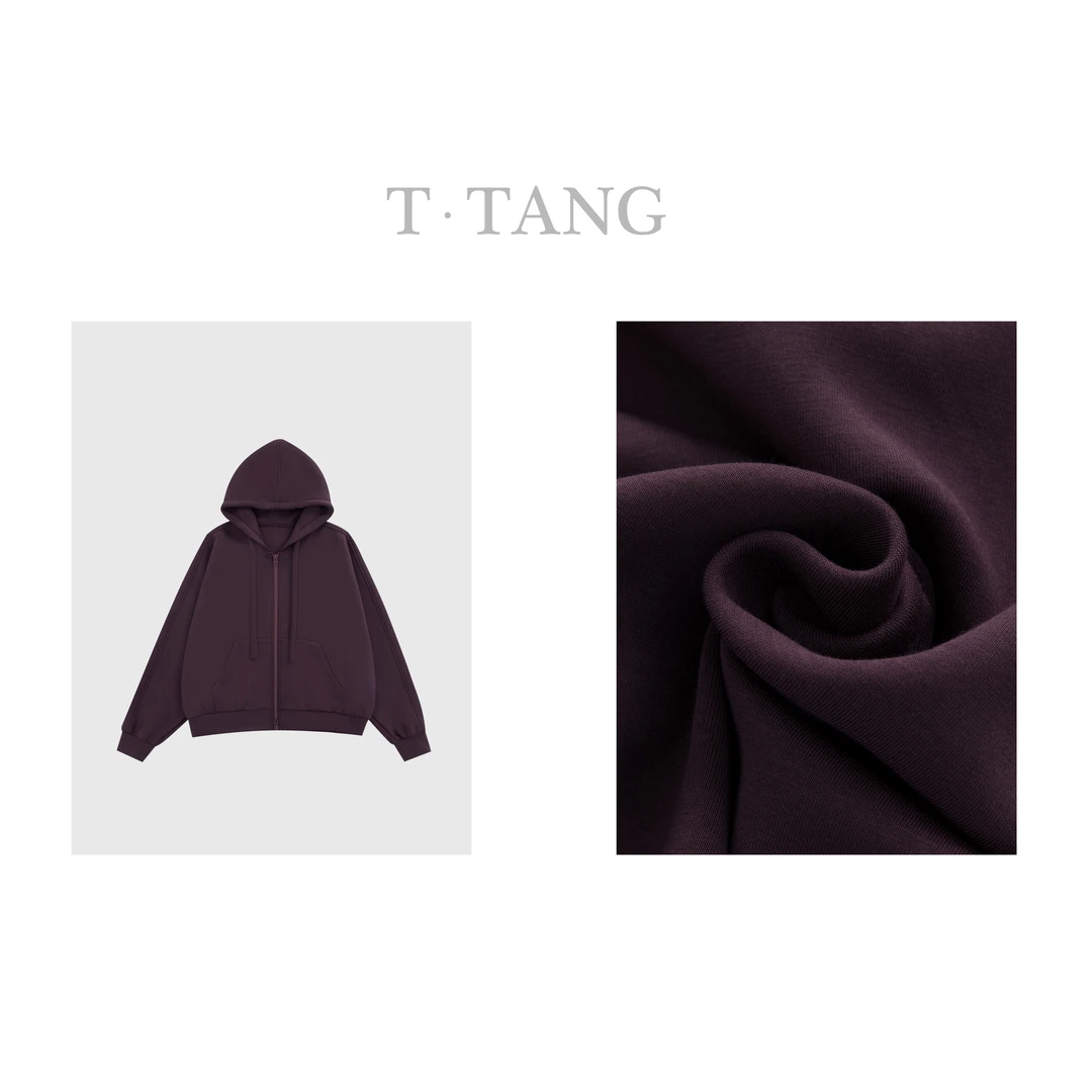 FL秋季420g莫代尔空气层时尚亲肤柔软保暖百搭连帽拉链卫衣【6713】