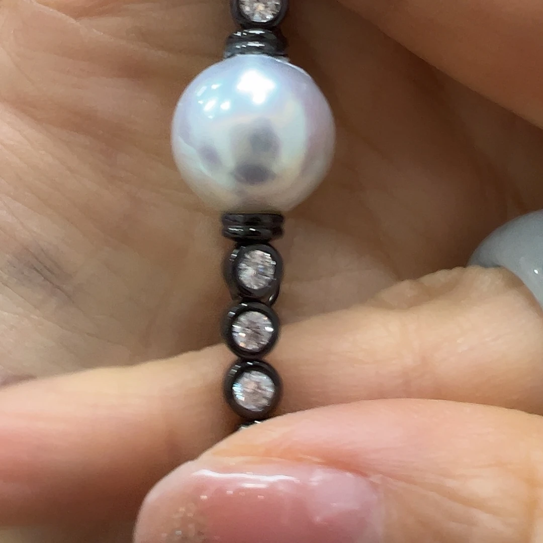 海水珍珠手绳银S925镶嵌一****儿