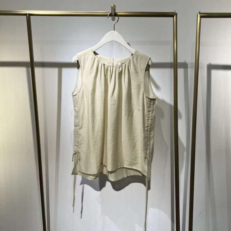 1672商场同款2025夏季新款气质百搭亚麻山本风无袖衬衫上衣