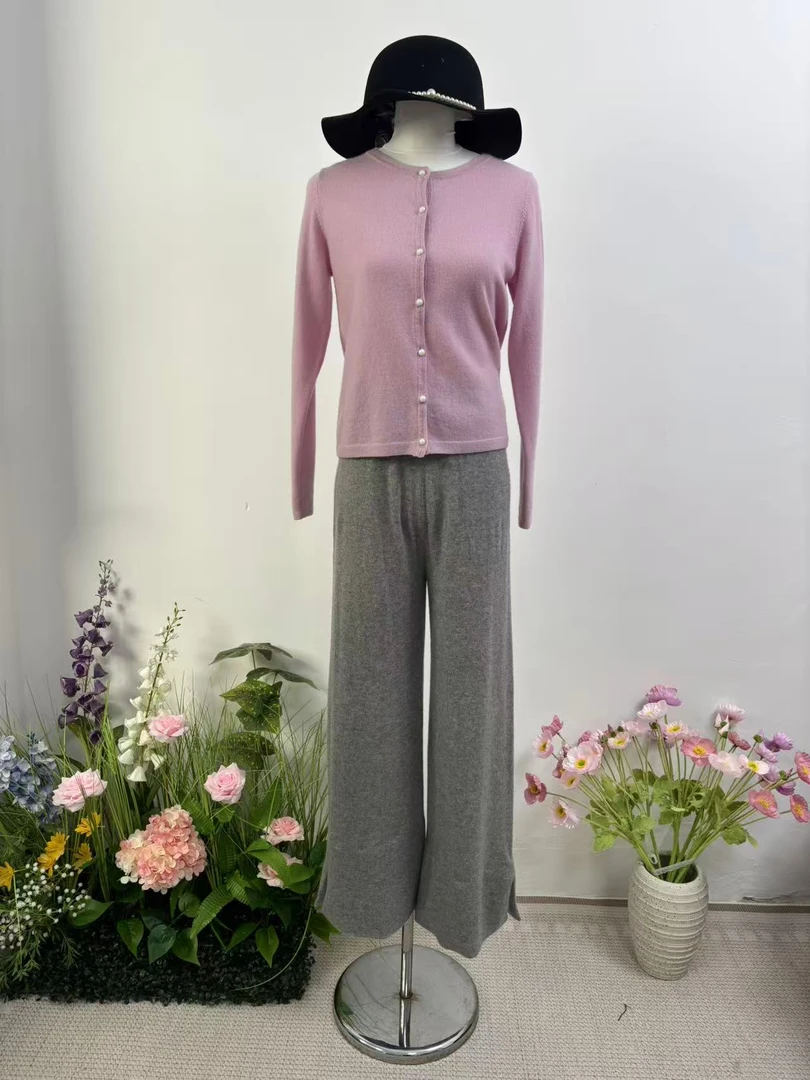 塞北绒王C034-100羊绒针织短款圆领落肩袖宽松型百搭时尚