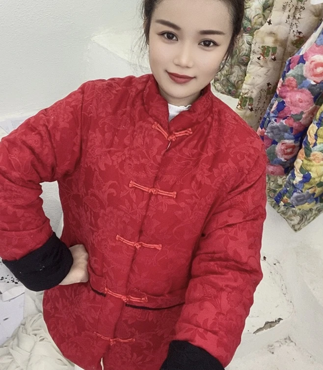 国风女士提花棉花棉袄