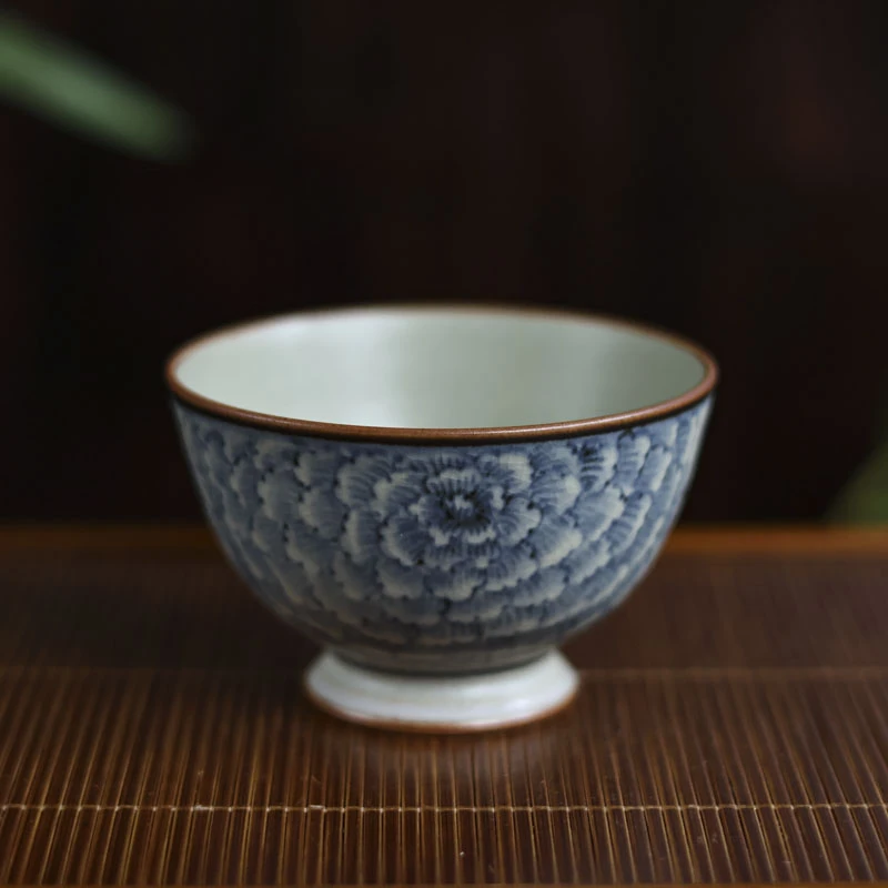 【小田甄陶】牡丹-朴云堂-大高足杯-170ml（朴杯0065）