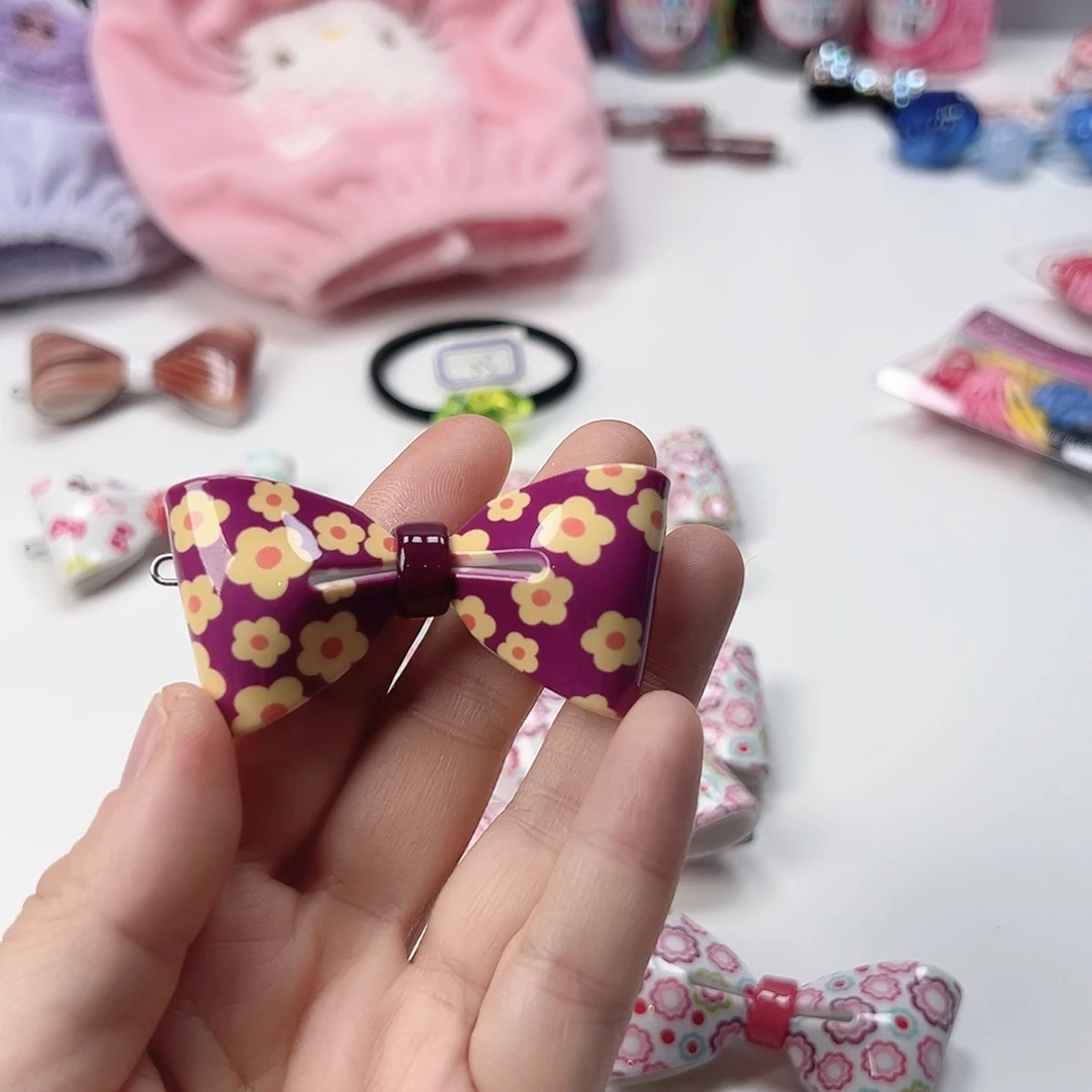 韩国面包蝴蝶结扣夹儿童