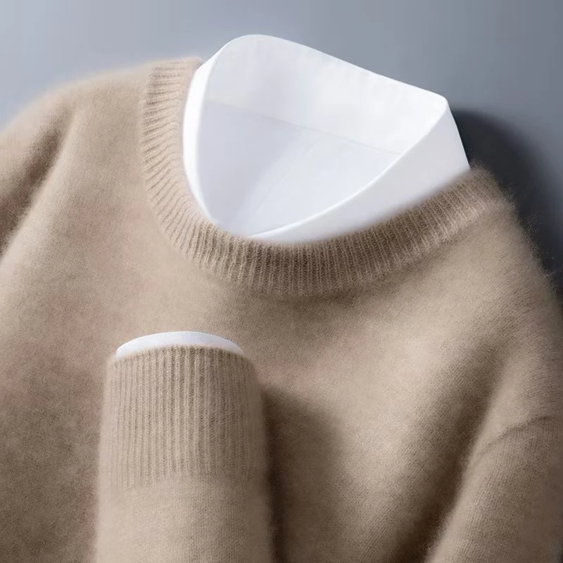 霸气侧漏~秋冬新款圆领套头款男士羊毛衫百搭针织衫毛衣