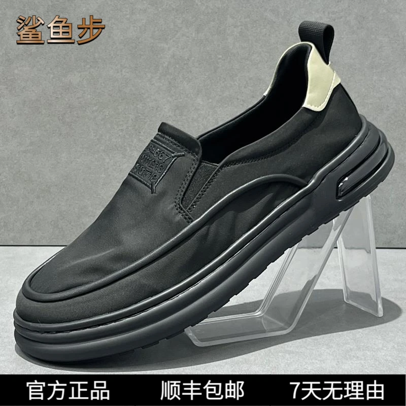 鲨鱼步布鞋男款2025新款夏季工作鞋子透气冰丝休闲鞋轻便软底男鞋