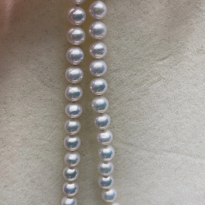 淡水珍珠颈饰银S925镶嵌6.7极光炫彩高品