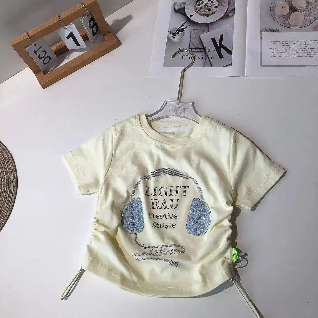 B029奇博儿童夏季辣妹短袖T恤耳机款