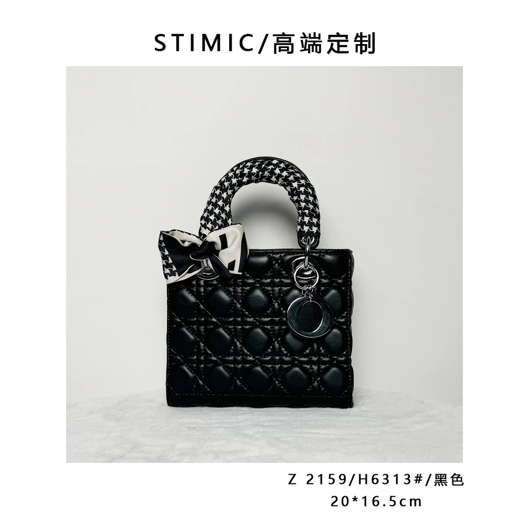 Z 2159/H6313#黑色 高端订制手工蜡线时尚女士轻奢单肩斜挎包1811
