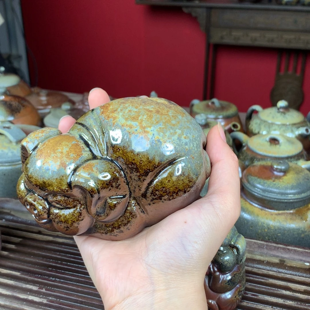 茶壶紫砂纯自然柴烧