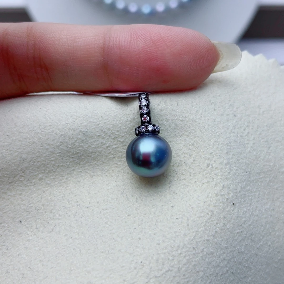 银S925镶嵌海水珍珠颈饰w36