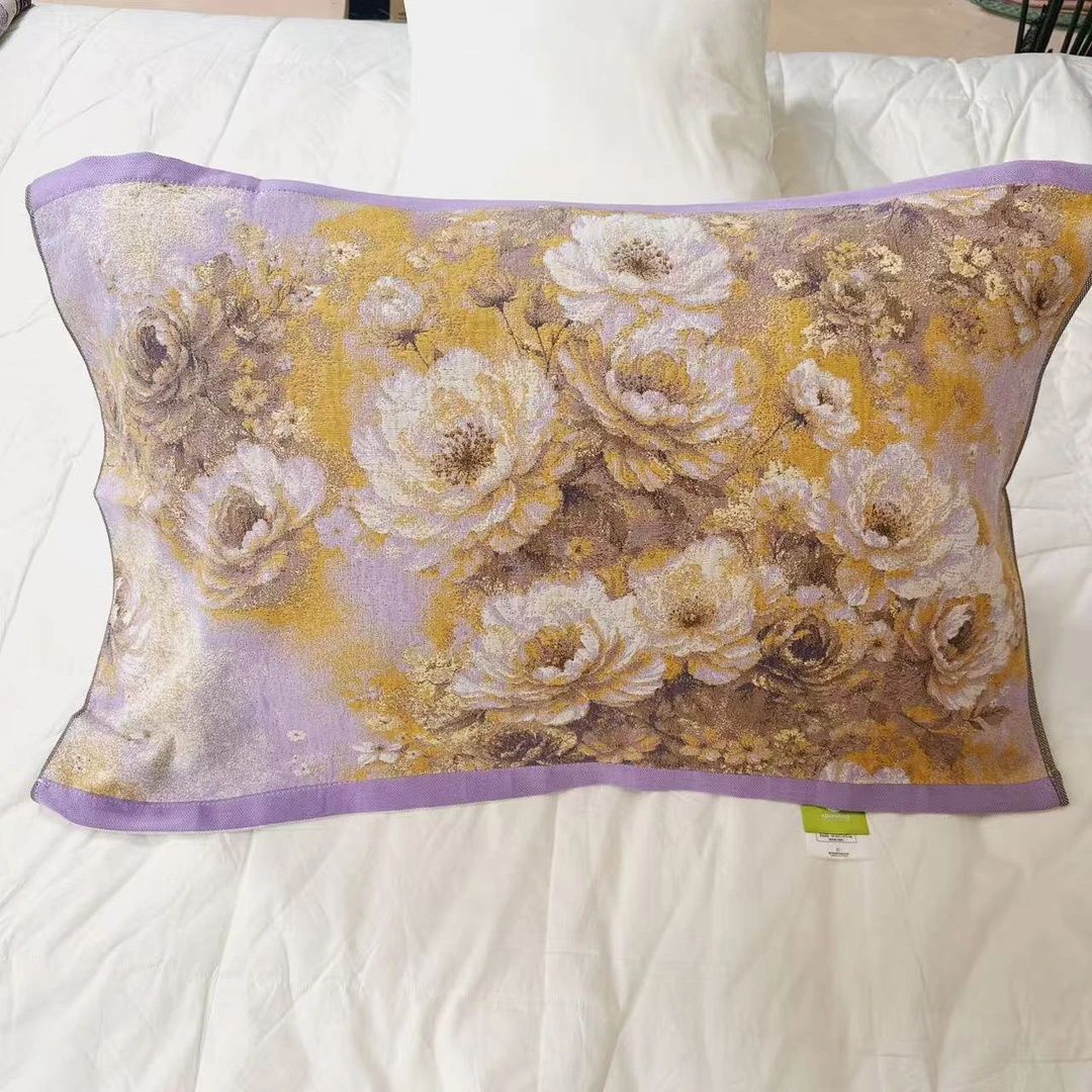 【紫暮繁花】52*78高密枕巾柔软高档透气（一对装）