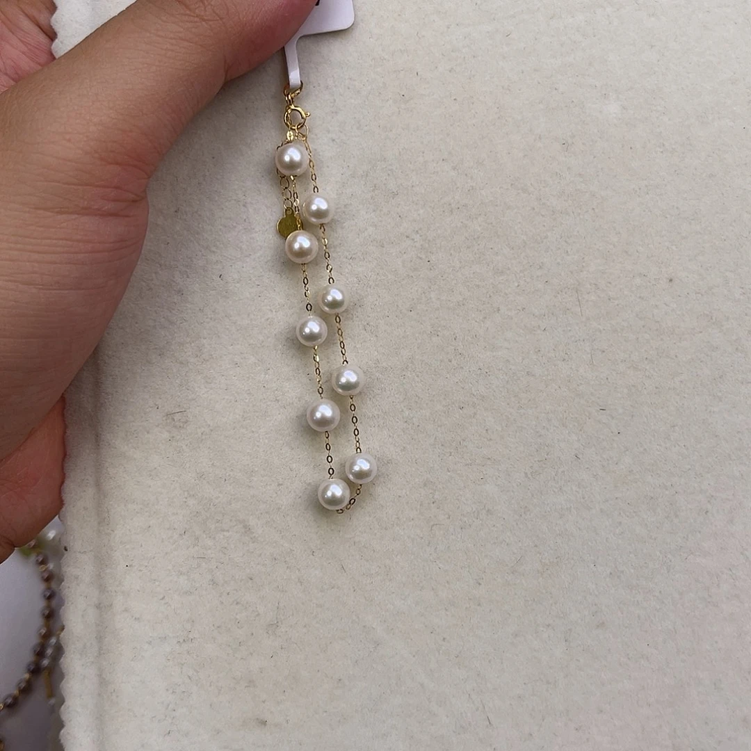 18K金镶嵌手绳淡水珍珠
