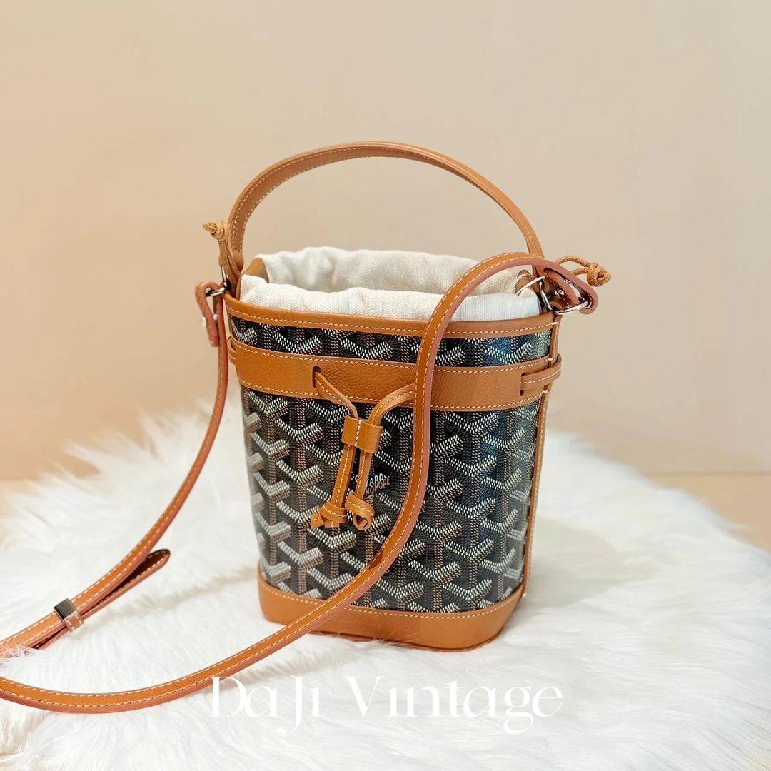 大吉中古/Goyard戈雅棕色老花mini水桶单肩包