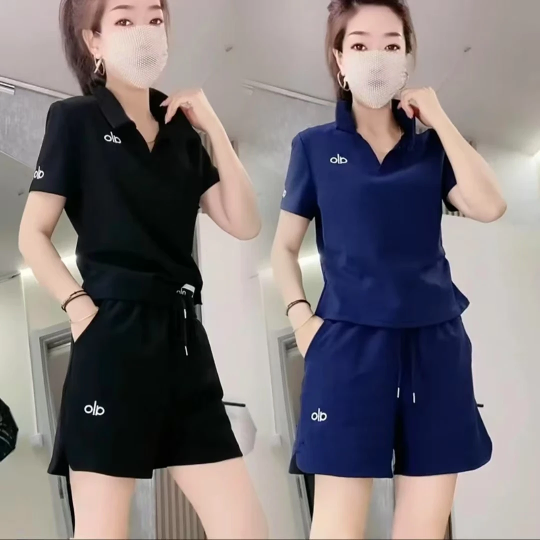 韩版休闲运动套装女2025夏季新款爆款刺绣时尚显瘦半袖百搭短裤潮