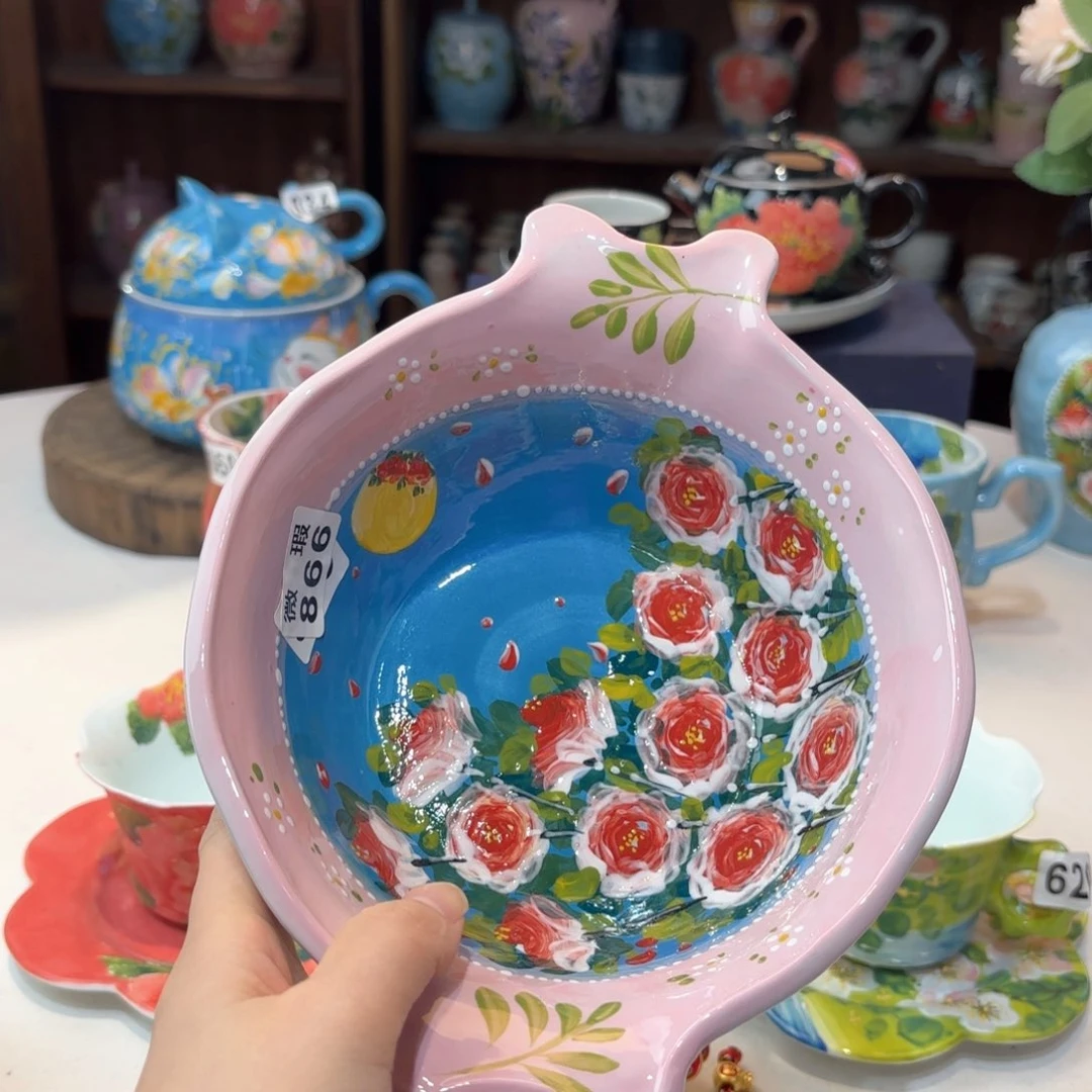 景德镇手绘高温釉下彩陶瓷茶具