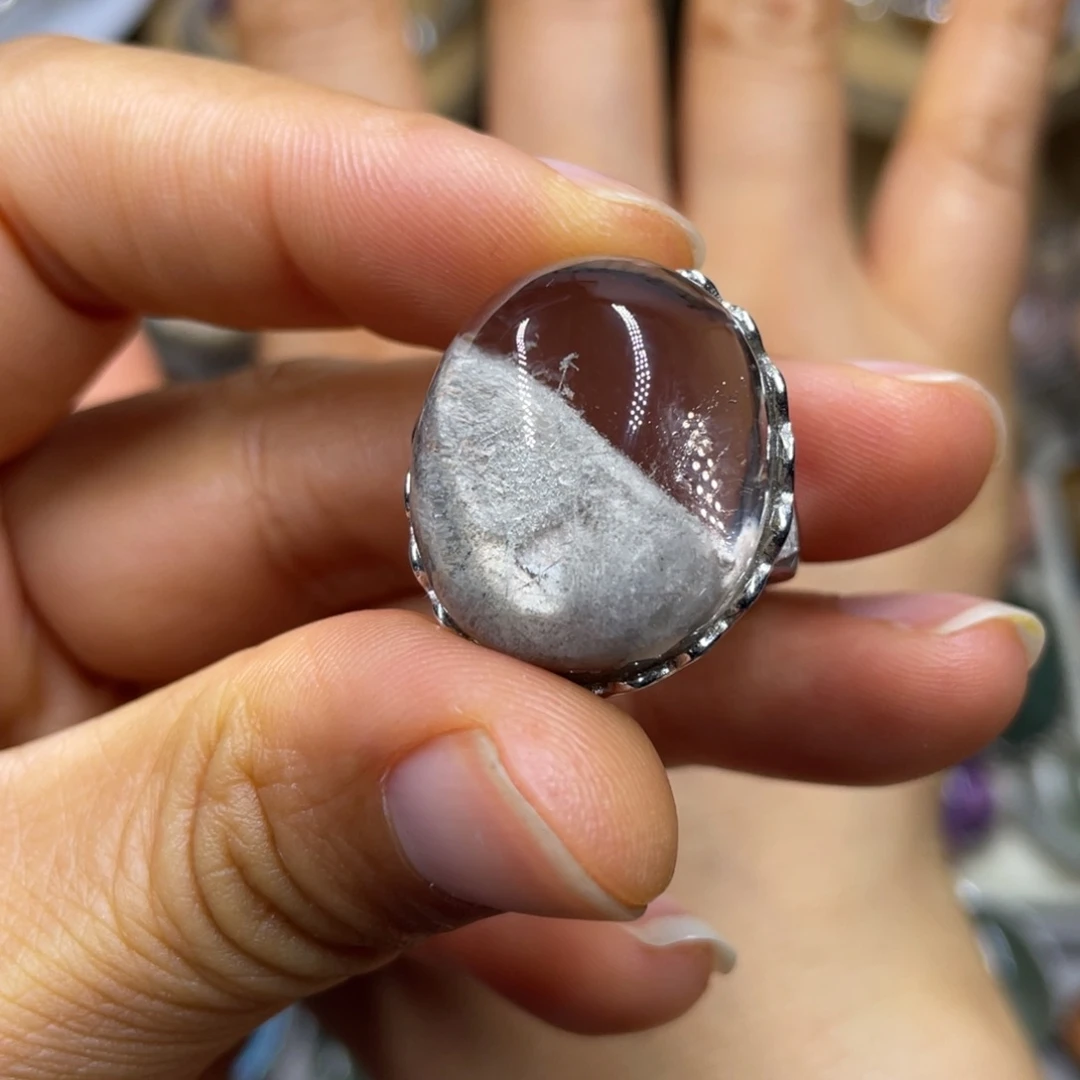 【闪购商品】水晶珠宝半成品银S925镶嵌V***薇戒指