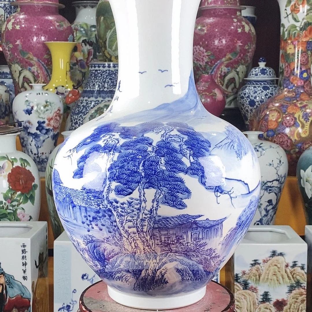 福***令摆件景德镇陶瓷赏瓶