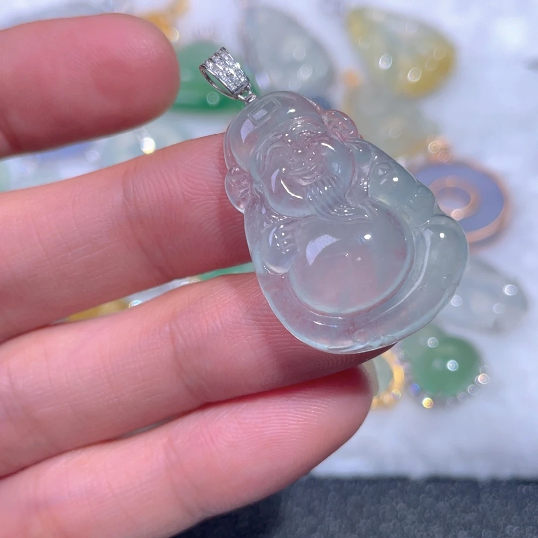 颈饰18K金镶嵌翡翠翡翠