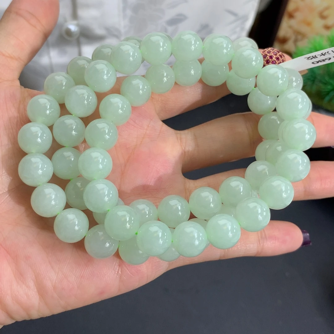翡翠未镶嵌手串卡10胶润晴项链
