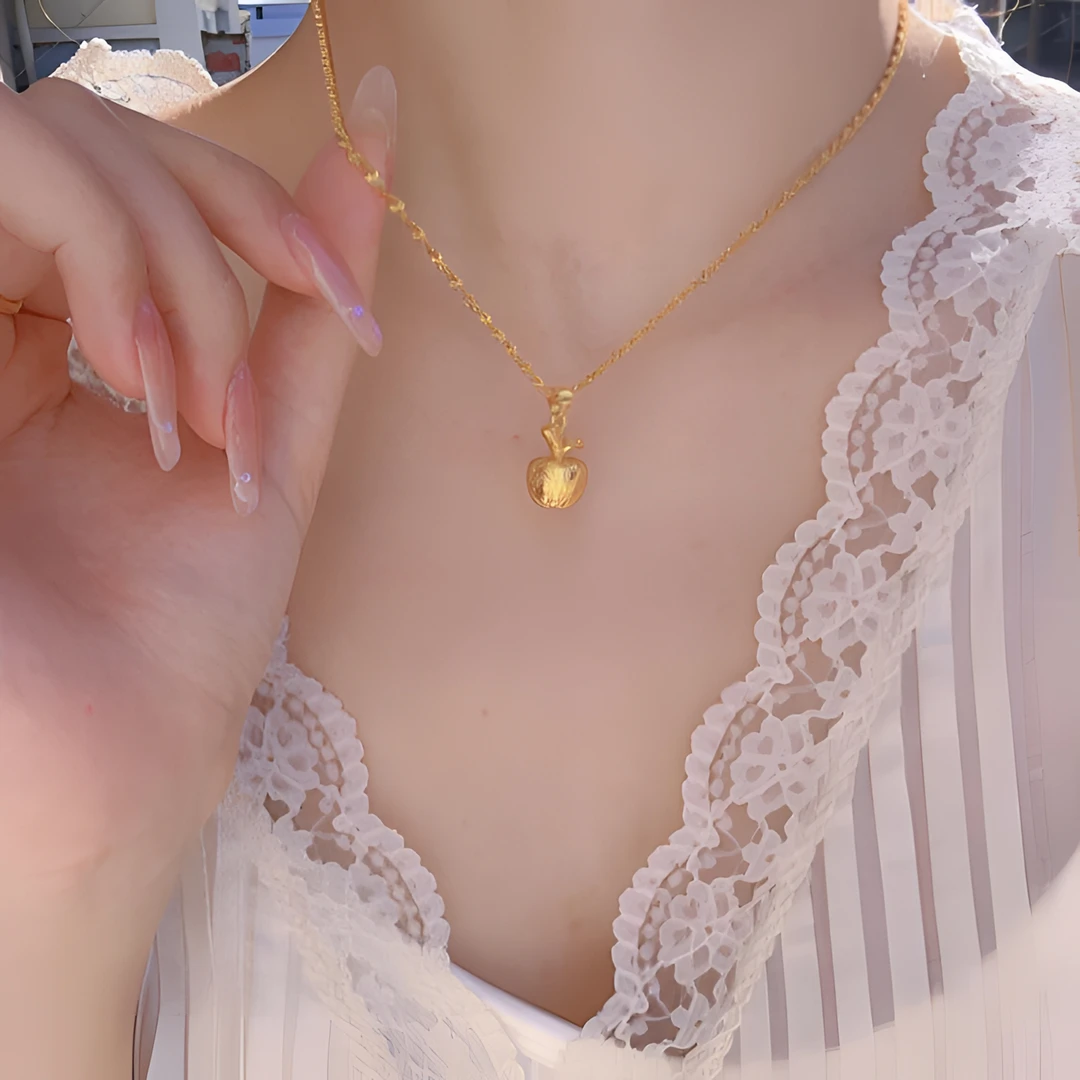 铜合金项链 新国风平安果平果项链