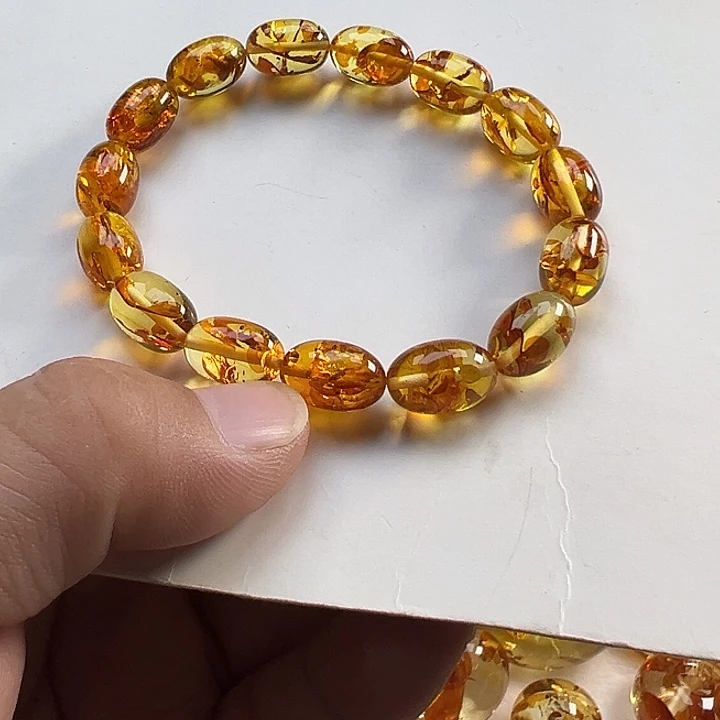 夕***玹琥珀（花珀）项圈未镶嵌