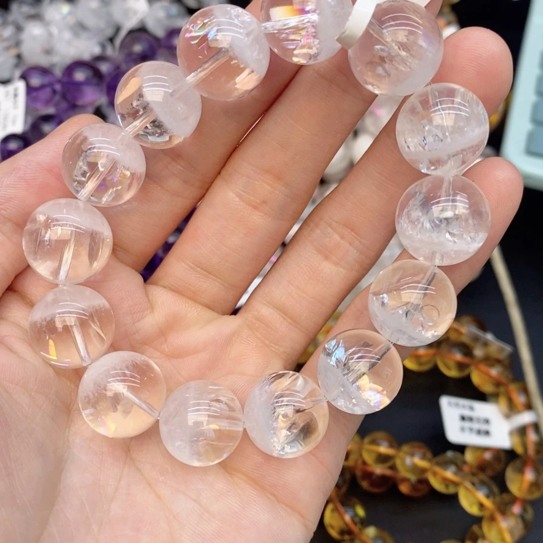 水晶手串未镶嵌3白幽灵15mm