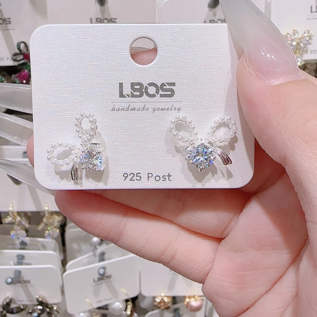 锆石铜合金925银耳环