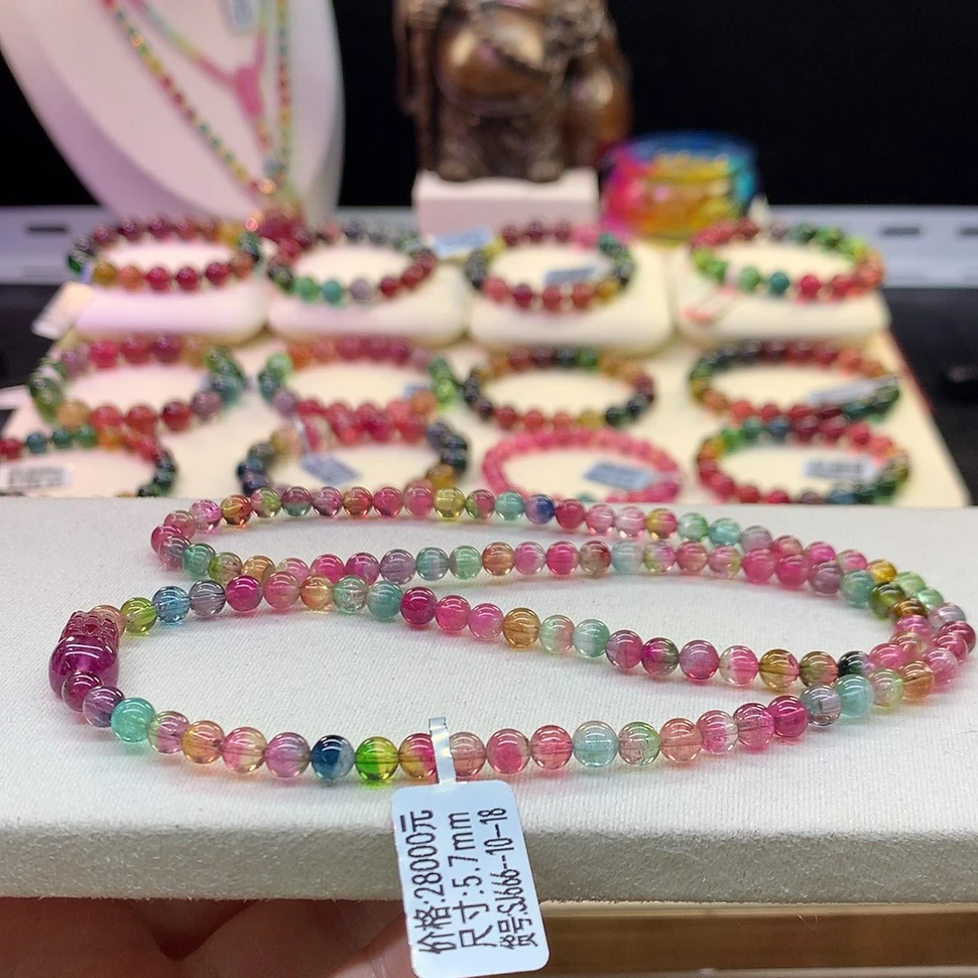 未镶嵌西瓜碧玺手串西瓜5.7mm