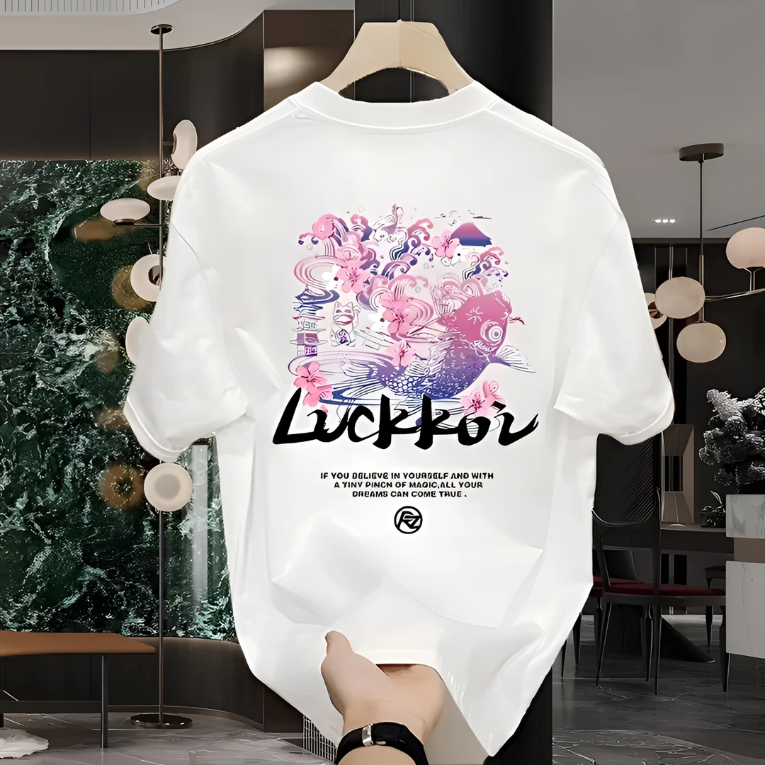 仓石一树中国风印花短袖T恤男装夏季宽松圆领休闲百搭情侣装上衣