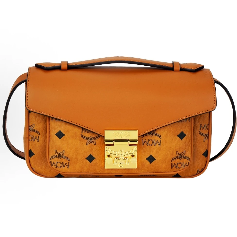 95新 MCM 新款邮差包小号干邑色/通用链接