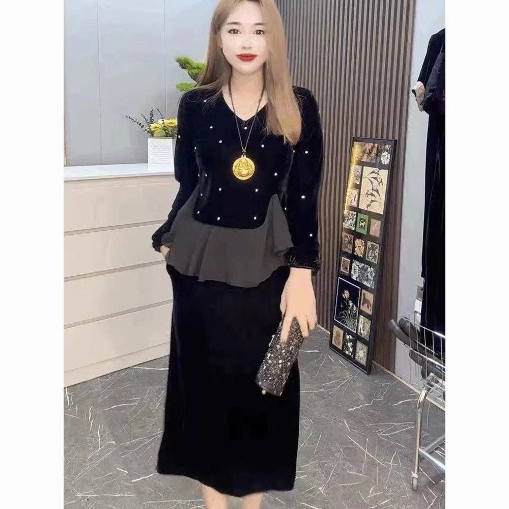 设计师钉珠丝绒套装