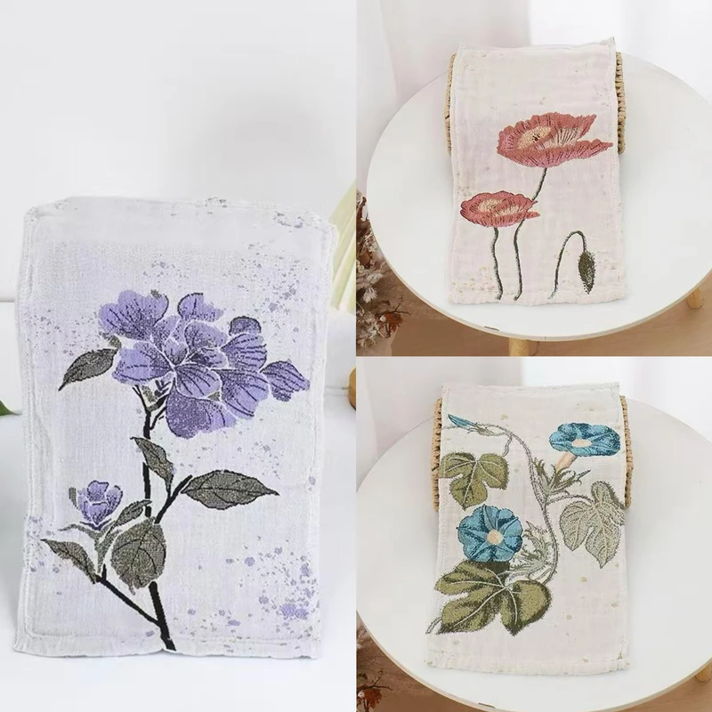 【一枝独秀】25X50cm 三条装纯棉纱布标准毛巾成人孩子都可用