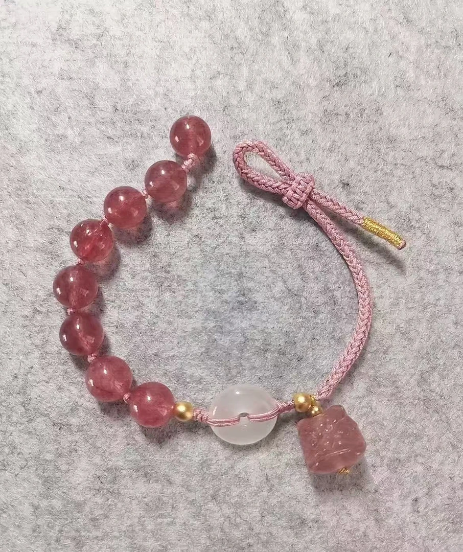 非金属锦纶手链 纯手工编织手链草莓