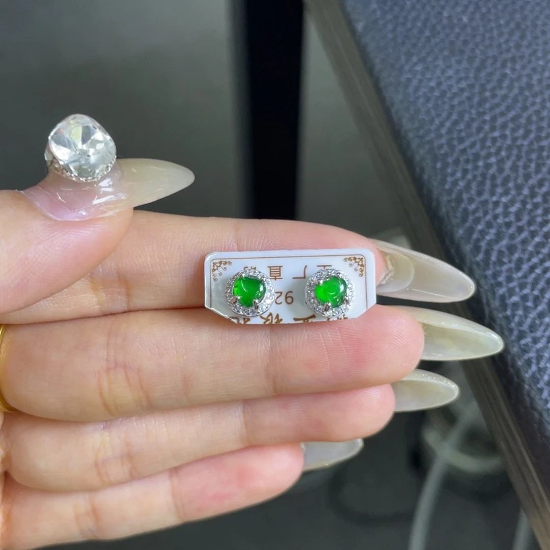 翡翠银S925镶嵌吊坠(不含链)