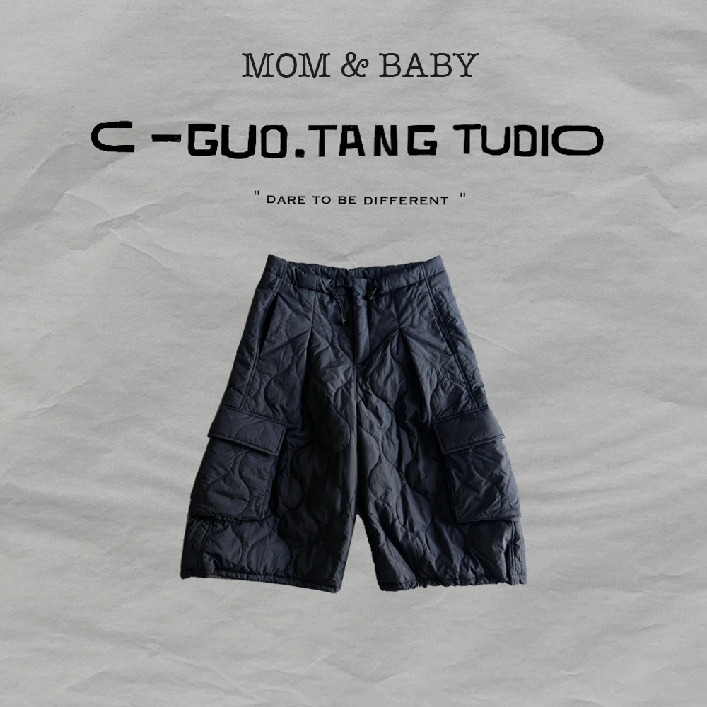 C-Guo.Tang Studio早春亲子系薄棉儿童7分大口袋葫芦短裤叠穿新年