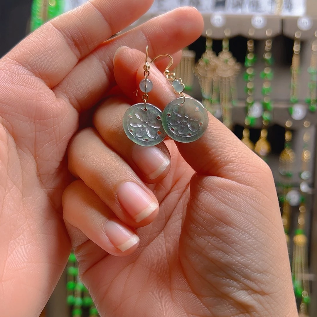 翡翠合金耳坠翡翠