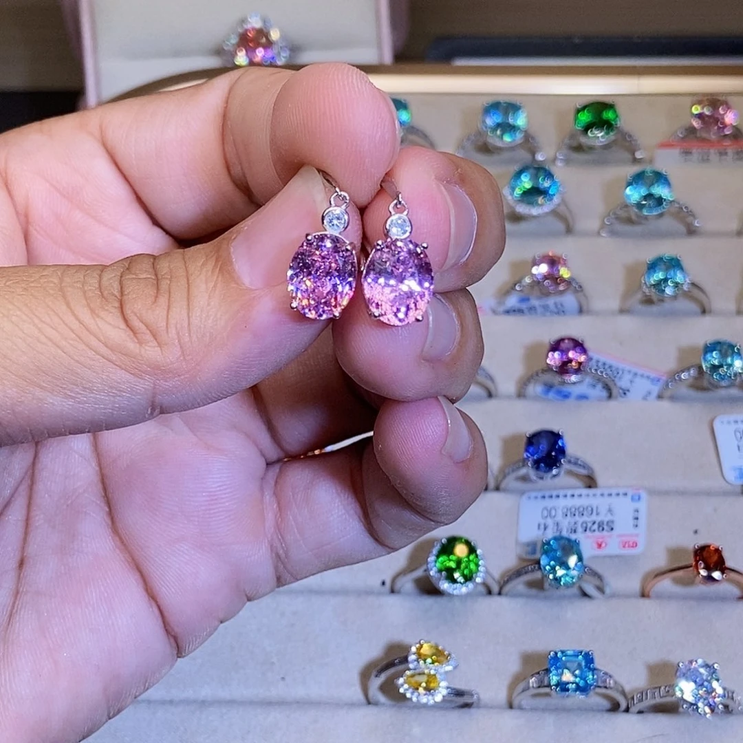 戒指银S925镶嵌碧玺