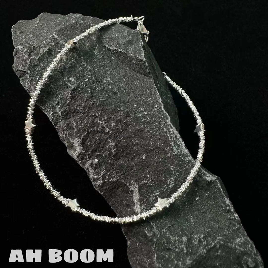 925银银制品 【碎银子星星】百搭时尚韩版纯银调节手链G177