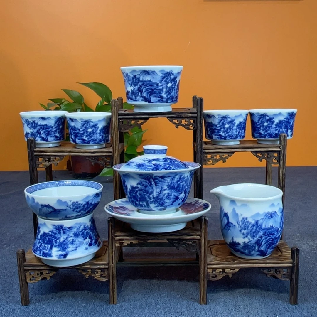 景德镇陶瓷釉下青花八件套