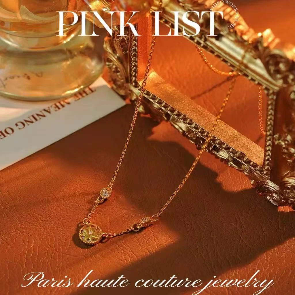 铜合金珐琅项链 D3719法★【行运罗盘】PINK LIST 聘戈丽斯 项链