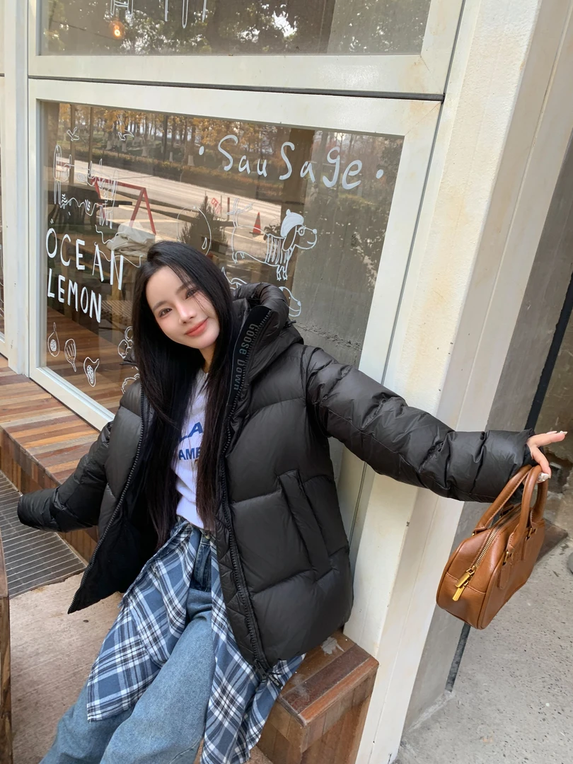 【外贸原单】短款保暖羽绒服男女同款冬季连帽加厚鹅绒服RQ3515