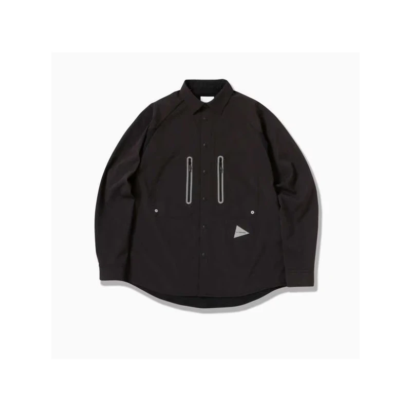 andwander tech LS shirt 机能弹力速干长袖衬衫白