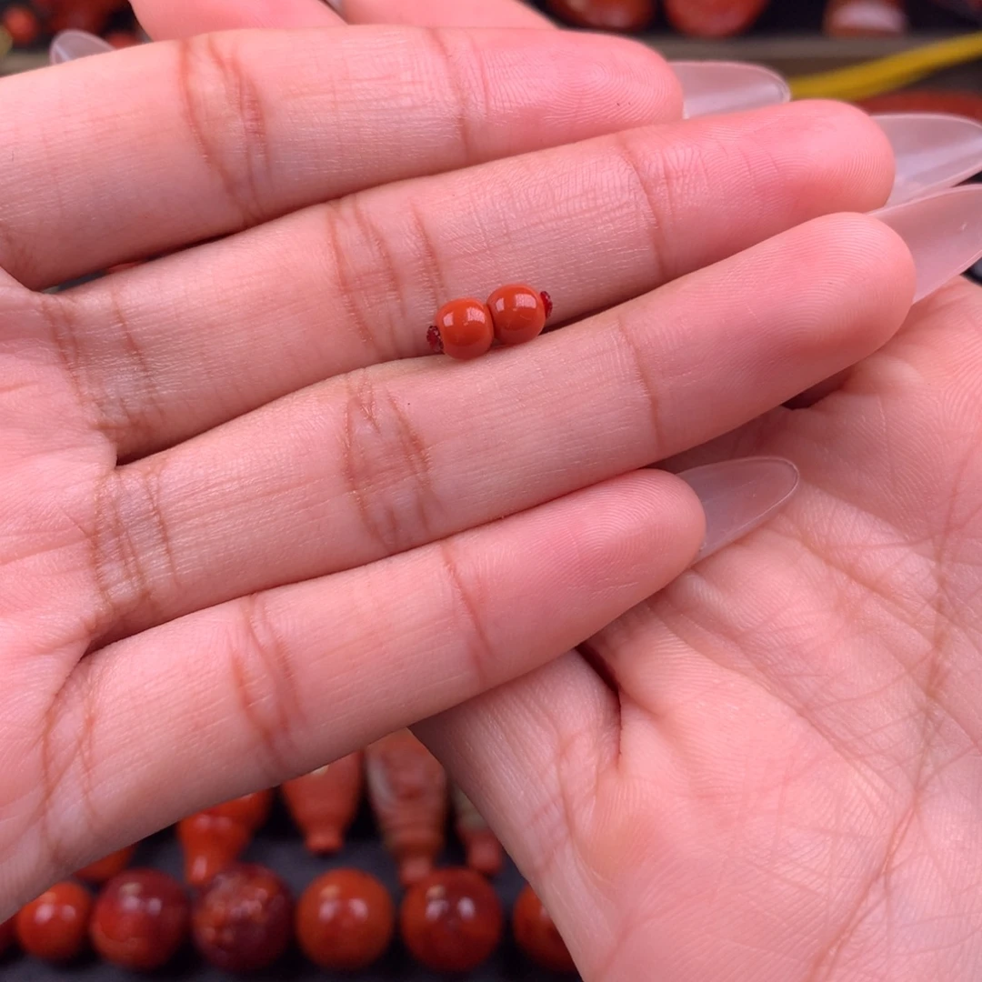 南红玛瑙未镶嵌老型对珠5